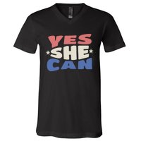 Yes She Can V-Neck T-Shirt