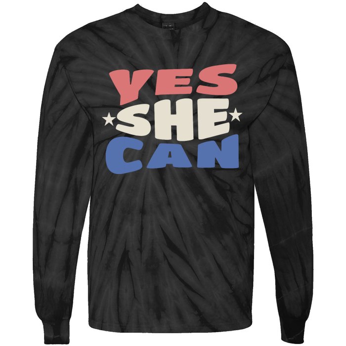 Yes She Can Tie-Dye Long Sleeve Shirt