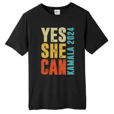 Yes She Can Kamala 2024 Retro Colors Tall Fusion ChromaSoft Performance T-Shirt