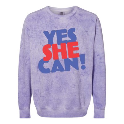 Yes She Can Colorblast Crewneck Sweatshirt