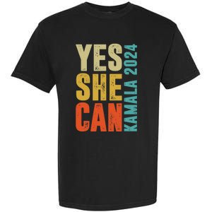 Yes She Can Kamala 2024 Retro Colors Garment-Dyed Heavyweight T-Shirt