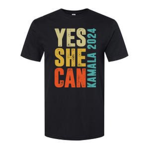 Yes She Can Kamala 2024 Retro Colors Softstyle CVC T-Shirt