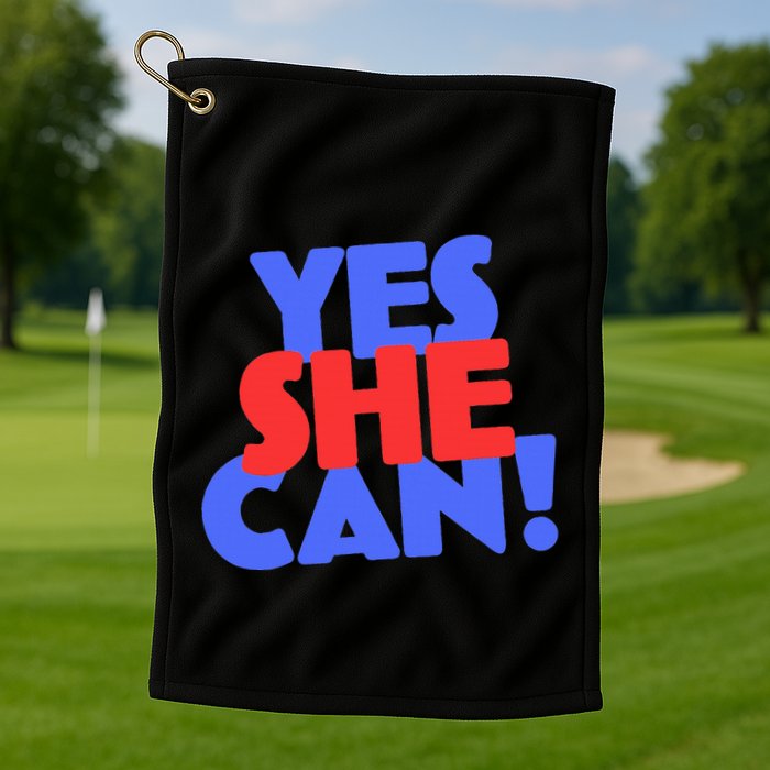 Yes She Can Golf Towel