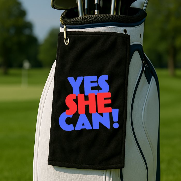 Yes She Can Golf Towel