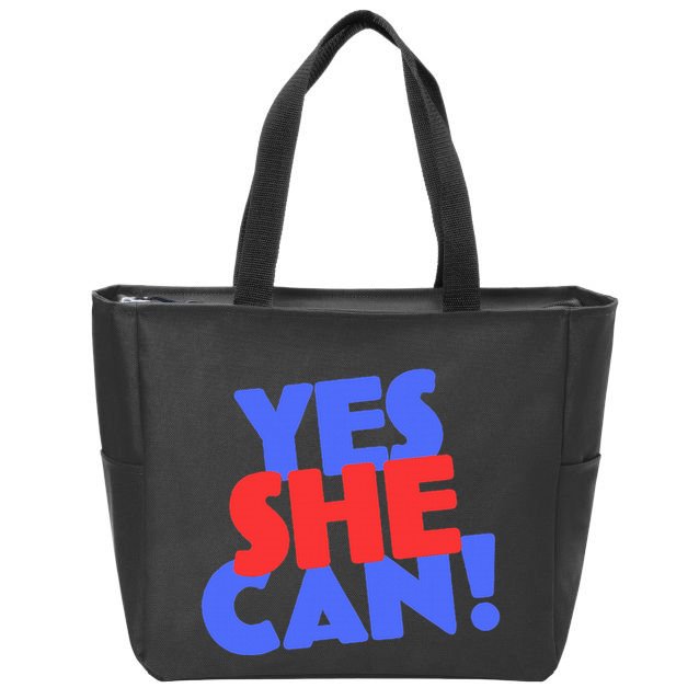 Yes She Can Zip Tote Bag