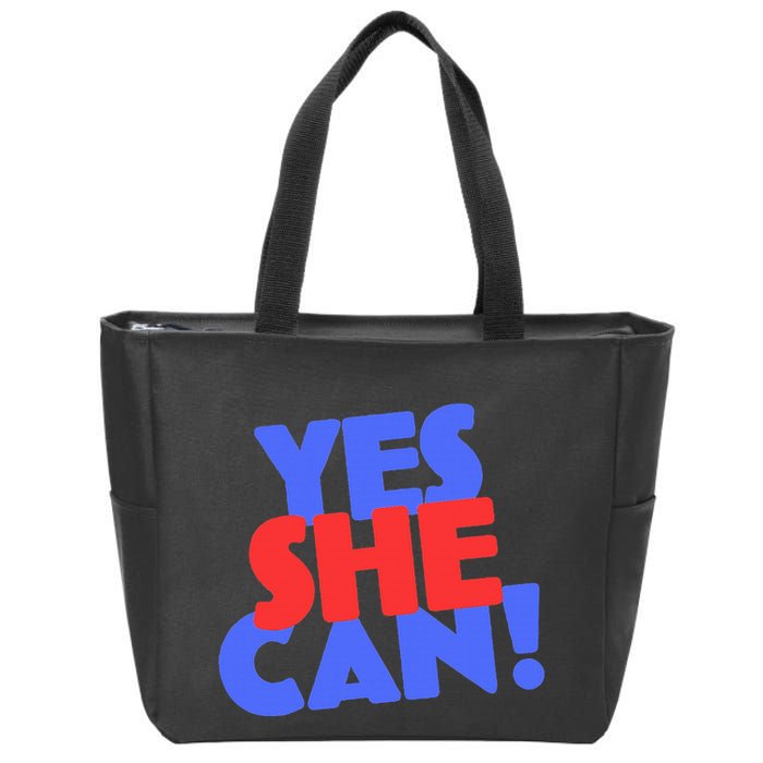 Yes She Can Zip Tote Bag
