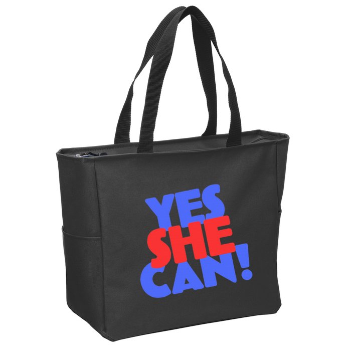 Yes She Can Zip Tote Bag