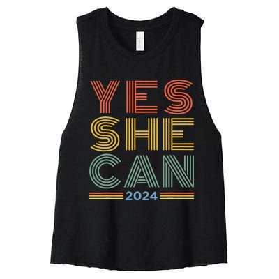 Yes She Can 2024 Women's Racerback Cropped Tank