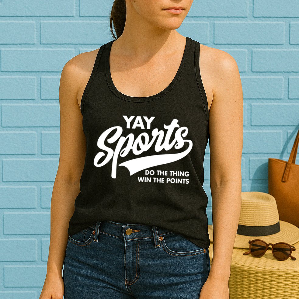 Yay Sports Do The Thing Win The Points Swash White Womens Tank Top