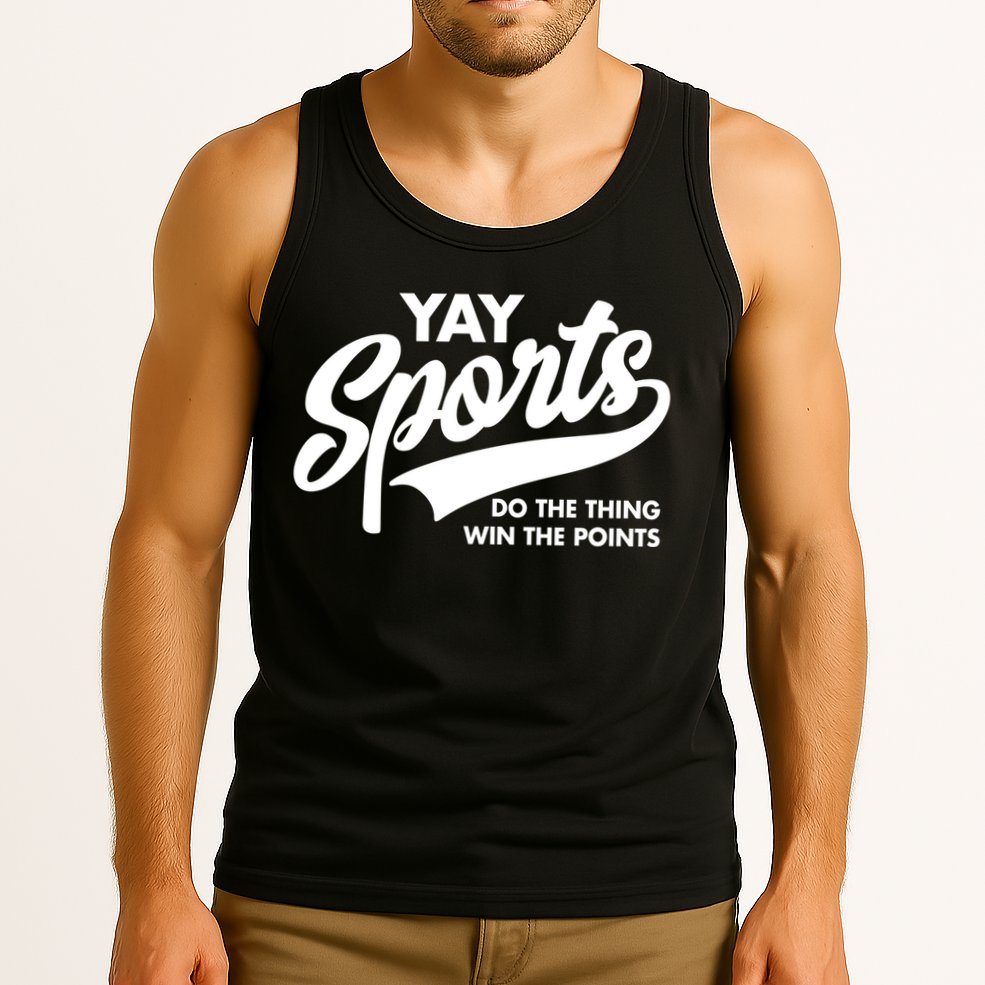 Yay Sports Do The Thing Win The Points Swash White Tank Top