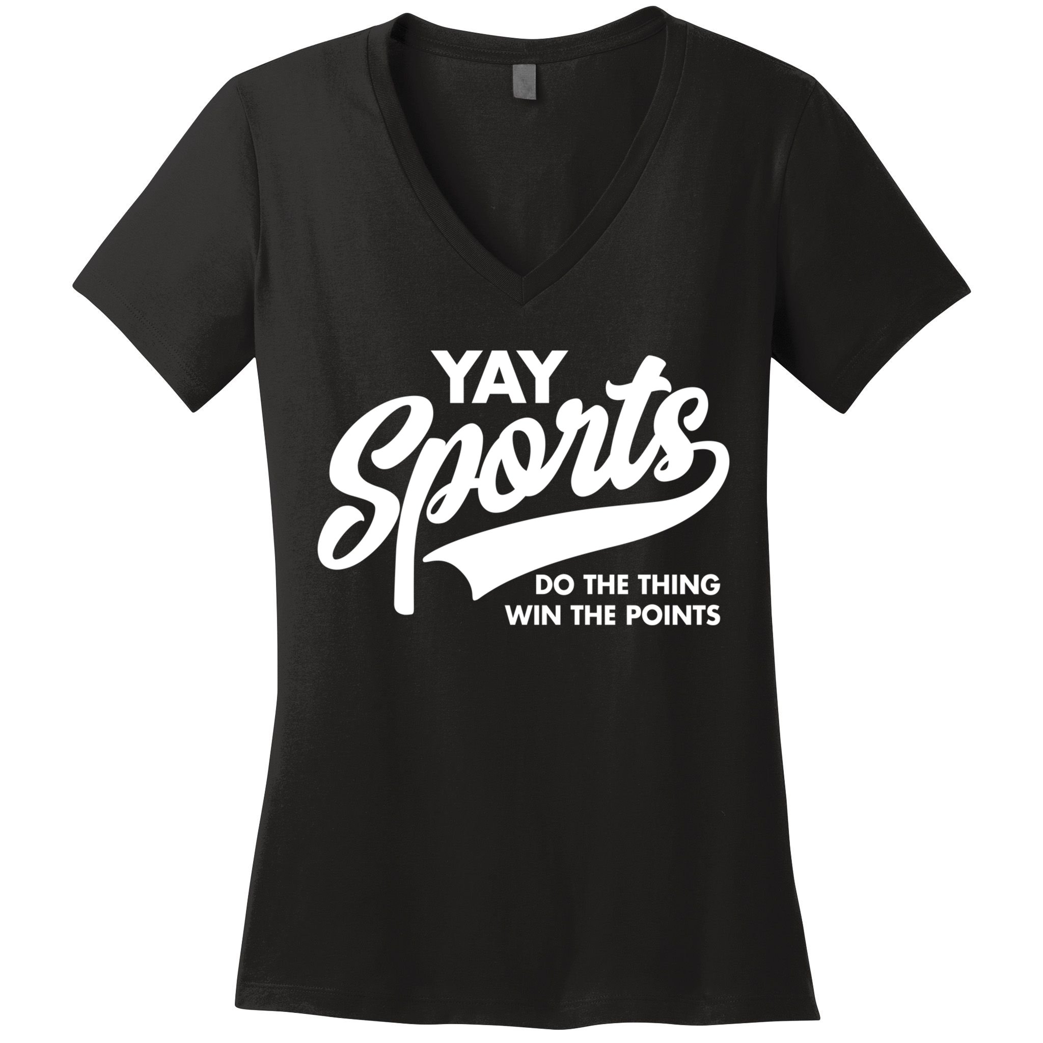 Yay Sports Do The Thing Win The Points Swash White Women's V-Neck T-Shirt