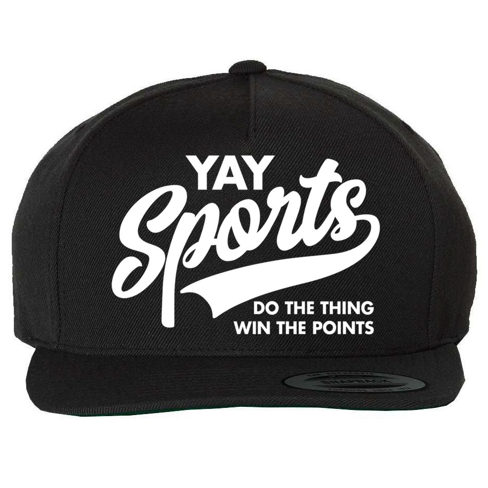 Yay Sports Do The Thing Win The Points Swash White Wool Snapback Cap