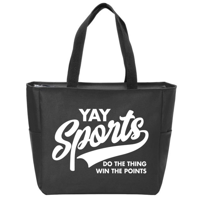 Yay Sports Do The Thing Win The Points Swash White Zip Tote Bag
