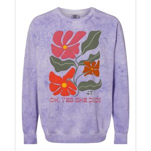 Yes She Did Boho Floral Kamala Wins She Won! Colorblast Crewneck Sweatshirt