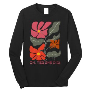 Yes She Did Boho Floral Kamala Wins She Won! Long Sleeve Shirt