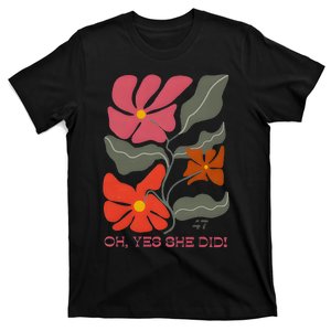 Yes She Did Boho Floral Kamala Wins She Won! T-Shirt