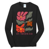 Yes She Did Boho Floral Kamala Wins She Won! Tall Long Sleeve T-Shirt