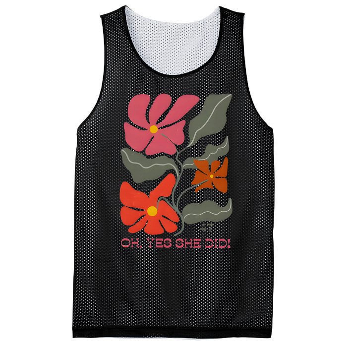 Yes She Did Boho Floral Kamala Wins She Won! Mesh Reversible Basketball Jersey Tank