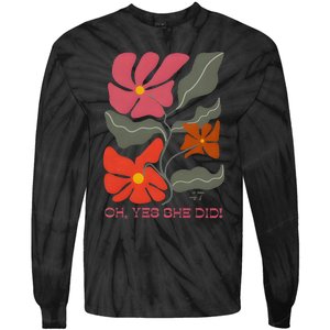 Yes She Did Boho Floral Kamala Wins She Won! Tie-Dye Long Sleeve Shirt