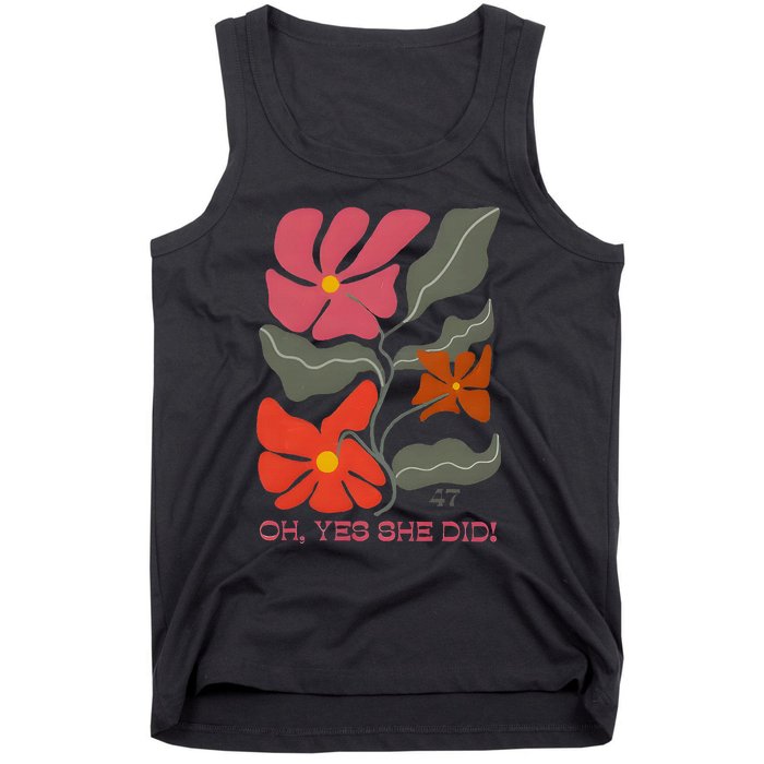 Yes She Did Boho Floral Kamala Wins She Won! Tank Top