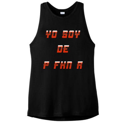 Yo Soy De P FKN N Ladies PosiCharge Tri-Blend Wicking Tank