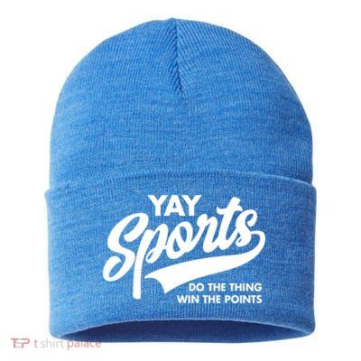 Yay Sports Do The Thing Win The Points Swash White Gift Sustainable Knit Beanie