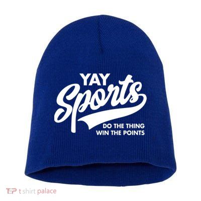 Yay Sports Do The Thing Win The Points Swash White Gift Short Acrylic Beanie