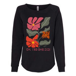 Yes She Did Boho Floral Kamala Wins She Won! Womens California Wash Sweatshirt