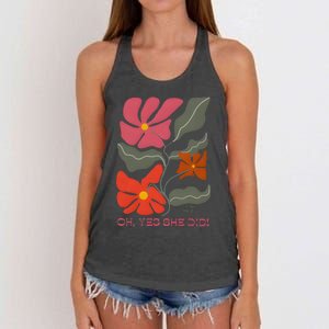 Yes She Did Boho Floral Kamala Wins She Won! Women's Knotted Racerback Tank