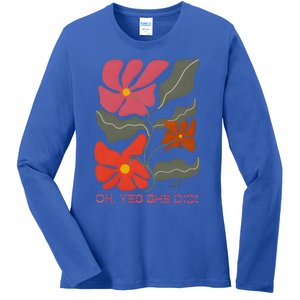 Yes She Did Boho Floral Kamala Wins She Won! Ladies Long Sleeve Shirt