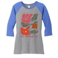 Yes She Did Boho Floral Kamala Wins She Won! Women's Tri-Blend 3/4-Sleeve Raglan Shirt