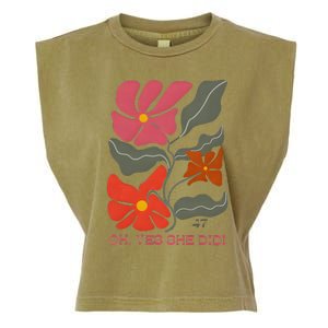 Yes She Did Boho Floral Kamala Wins She Won! Garment-Dyed Women's Muscle Tee