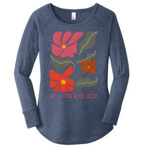 Yes She Did Boho Floral Kamala Wins She Won! Women's Perfect Tri Tunic Long Sleeve Shirt