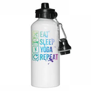 Yoga Stretching Eat Sleep Repeat Gift Aluminum Water Bottle 