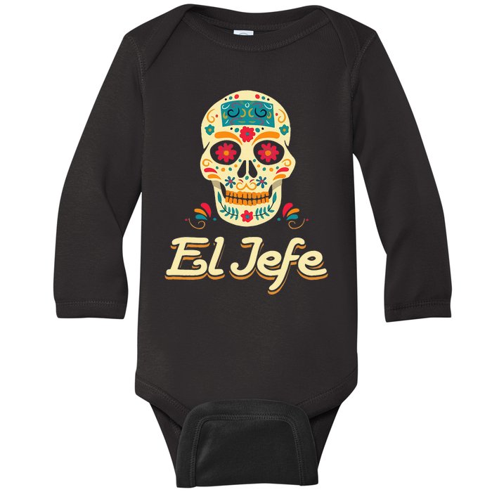 Yo Soy El Jefe Dia De Los Muertos Day Of The Dead Cool Gift Baby Long Sleeve Bodysuit