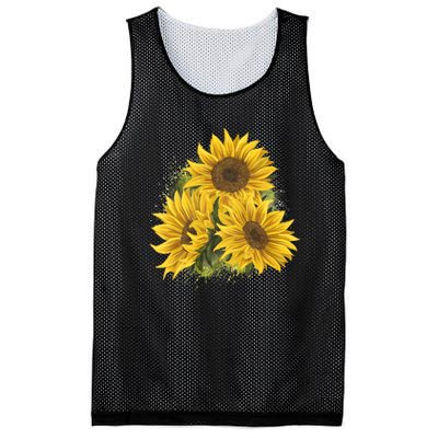 Yellow Sunflower Floral Watercolor Positivity Mesh Reversible Basketball Jersey Tank