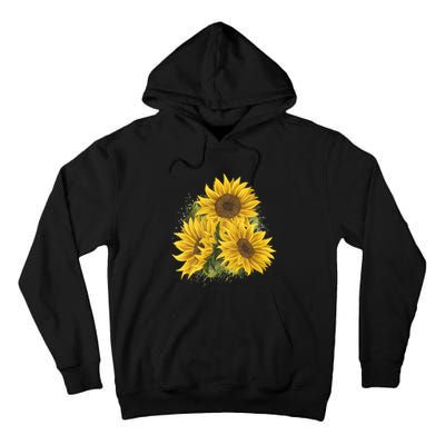 Yellow Sunflower Floral Watercolor Positivity Tall Hoodie