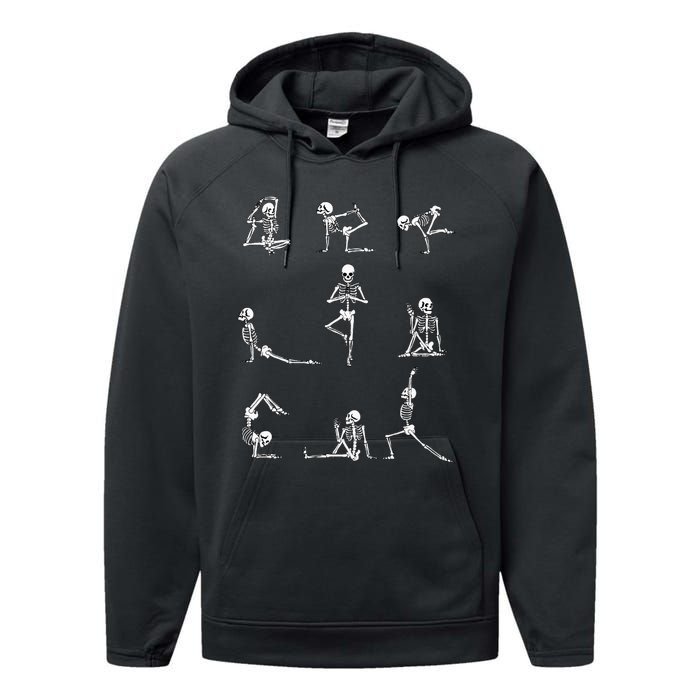 Yoga Skeleton For A Yoga Fan Performance Fleece Hoodie