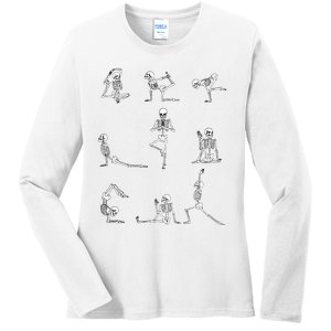 Yoga Skeleton for a Yoga Fan Ladies Long Sleeve Shirt