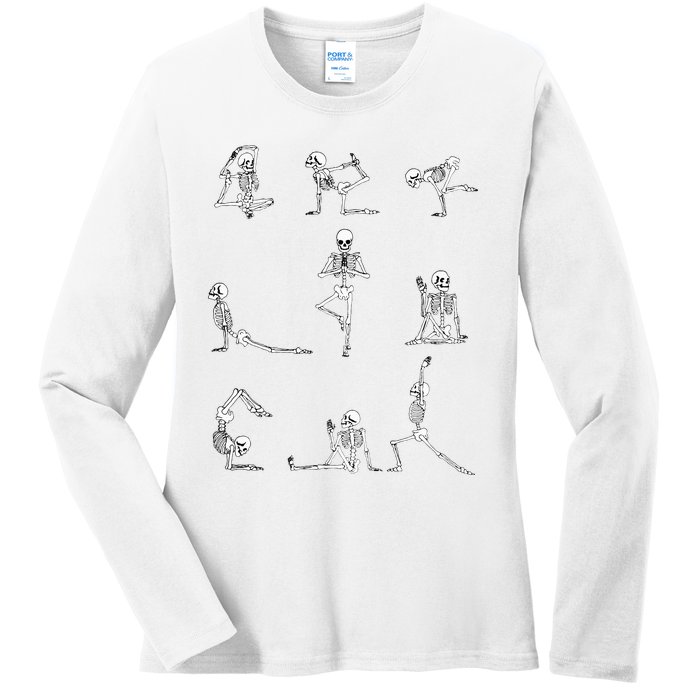 Yoga Skeleton for a Yoga Fan Ladies Long Sleeve Shirt