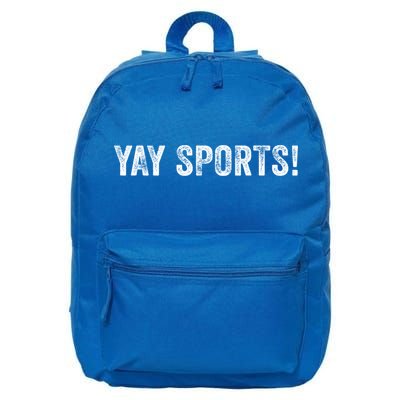 Yay Sports! Funny Sports Vintage Distressed Retro Gift 16 in Basic Backpack