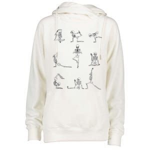 Yoga Skeleton For A Yoga Fan Womens Funnel Neck Pullover Hood