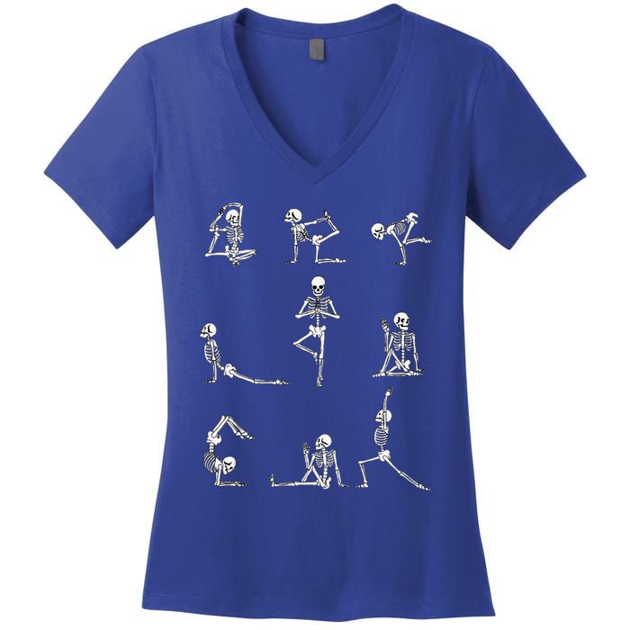 Yoga Skeleton For A Yoga Fan Women's V-Neck T-Shirt