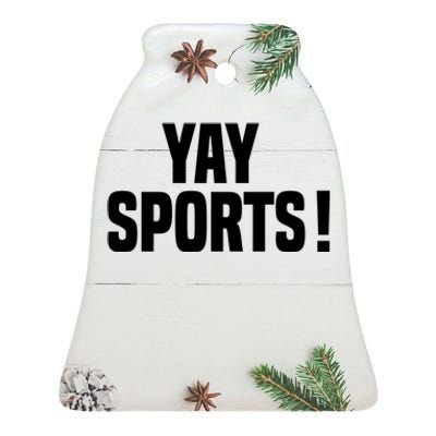 Yay Sports Funny Football Ceramic Bell Ornament