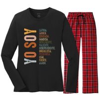 Yo Soy Funny Mexican Hispanic Heritage Month Women's Long Sleeve Flannel Pajama Set 