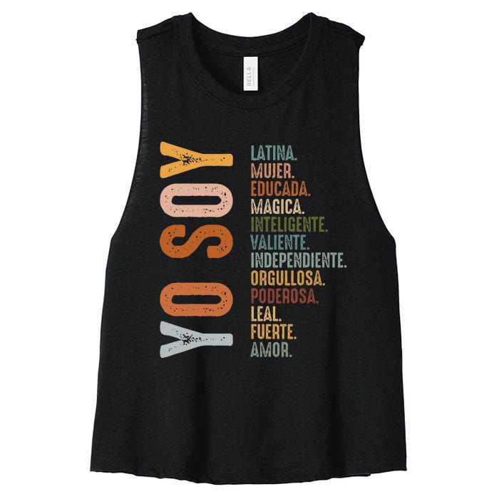 Yo Soy Funny Mexican Hispanic Heritage Month Women's Racerback Cropped Tank