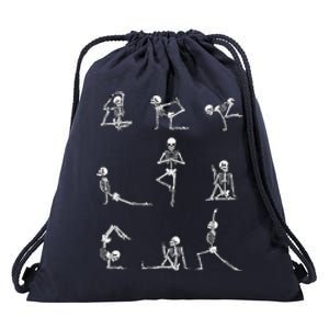 Yoga Skeleton For A Yoga Fan Drawstring Bag