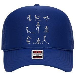 Yoga Skeleton For A Yoga Fan High Crown Mesh Back Trucker Hat