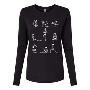 Yoga Skeleton For A Yoga Fan Womens Cotton Relaxed Long Sleeve T-Shirt