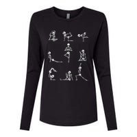 Yoga Skeleton For A Yoga Fan Womens Cotton Relaxed Long Sleeve T-Shirt